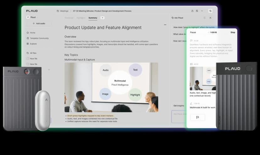 Plaud meeting recorder and mobile app workflow