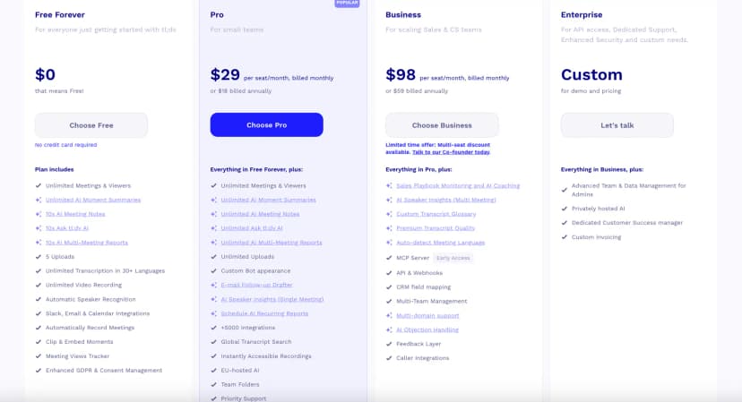 tldv pricing