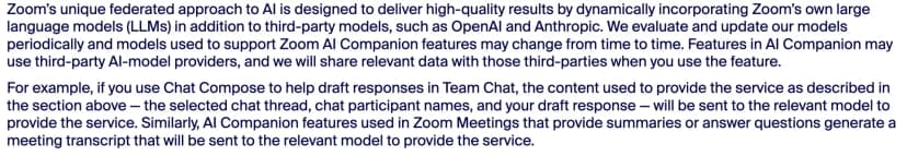 How Does Zoom AI Companion Handle Data