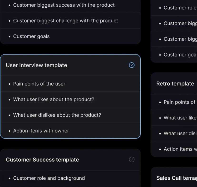 Superpowered meeting-note templates for interviews, customer success, and sales calls